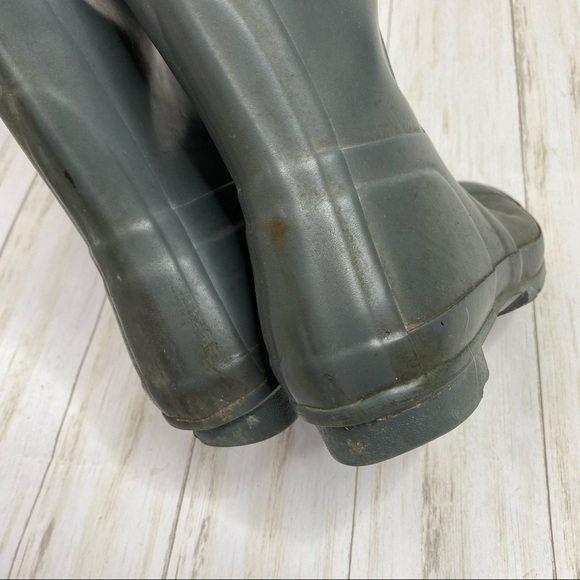 Hunter ORG Gray Tall Gloss Waterproof Rain Boots - Picture 12 of 13